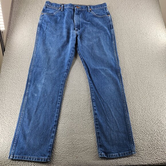 Wrangler Jeans Mens 38x32 Blue 13MWZ Denim Cowboy Cut Relaxed Fit Western Pant - Picture 2 of 16